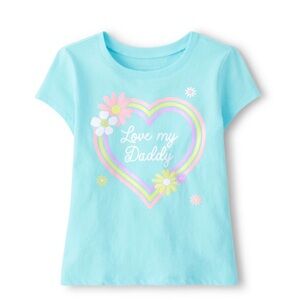 The Children Place graphic tee, blue splash , size 4T. Heart with LOVE MY DADDY